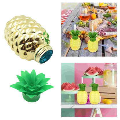 Plastic Pineapple Cups With Straw Pineapple Party Favors Summer Hawaiian And Beach Party Decorations For Kids Adults With Brown Box(1 Pc)