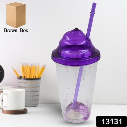 High Quality Plasticcreative Cold Drink Cup  Tumble Reusable Tea Coffee Tumbler With Lid And Straw Double Wall Plastic Drinking Sport Bottletravel Tumbler (1 Pc  Mix Color)