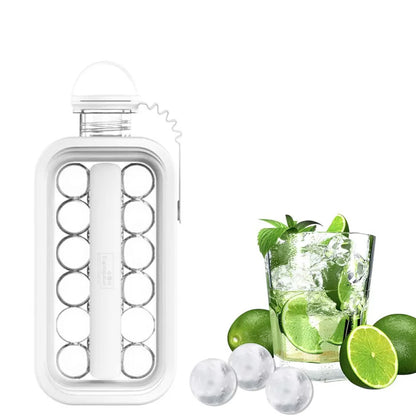 Ice Tray Foldable Ice Cube Molds With Lid2-in-1 Ice Box Ice Cube Speeder Ice Ball Maker Ice Cube Making Bottle14-ice Balls For Outing Camping Hiking