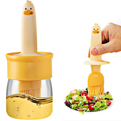 2 In 1 Oil Dispenser Bottle With Silicone Basting Brush (1 Set)