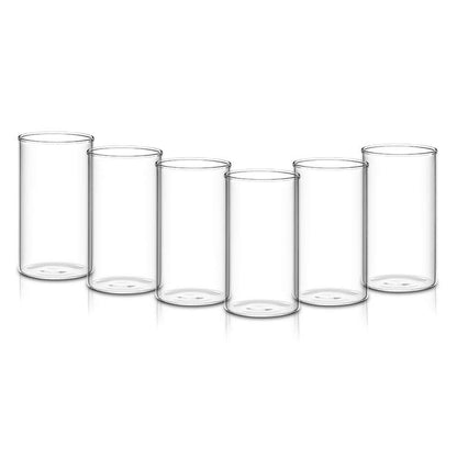 Heavy Unbreakable Stylish Plastic Clear Look Fully Transparent Glasses Set 330ml (6pcs)