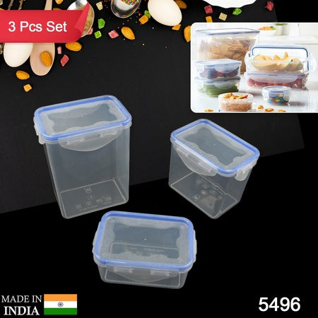 Kitchen Storage Container Set With Food Grade Plastic And Air Seal Lock Lid For Storage Of Grocery Spices Dry Fruits Use For Home Office Restaurant Canteens (3 Piece Set)