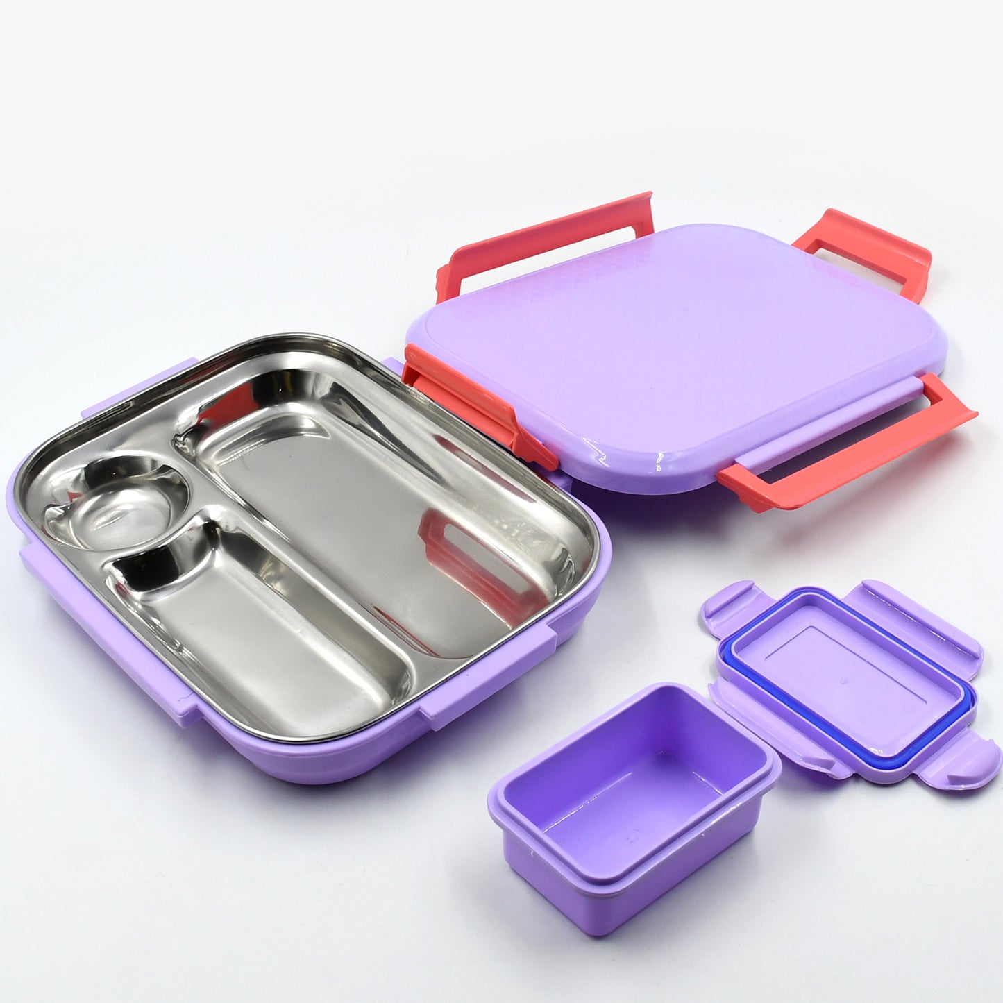 Lunch Box Plastic With Steel Plate Small Lunch Box High Quality Box For Kids School Customized Plastic Lunch Box For Girls  Boy