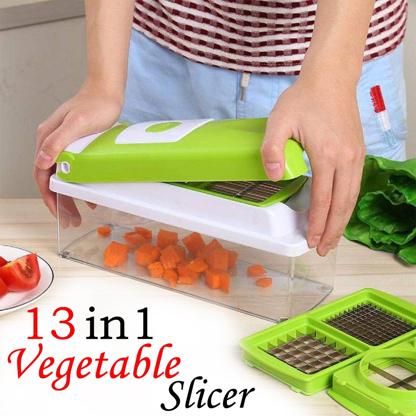 Plastic 13-in-1 Manual Vegetable Graterchipser And Slicer