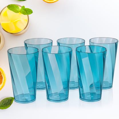 Premium Juice And Water Glasses Set Of 6 Transparent 300ml Drinking Water Glasses Stylish  Crystal Square Highball Glasses For Water Juice  Cocktails Glass Set Of 6 For Water